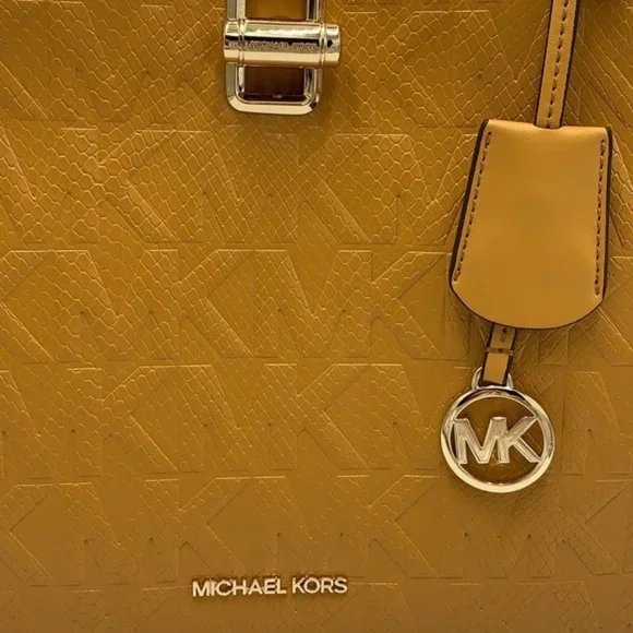 Michael Kors Penelope Large Top Handle Satchel Marigold Color - Picture 8 of 15